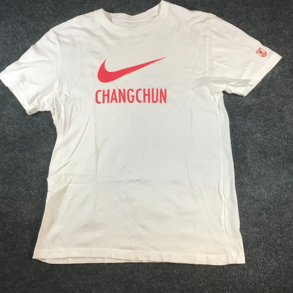 Nike T-Shirt Mens XL White Good Changchun Yatai F.C. Soccer Graphic Tee